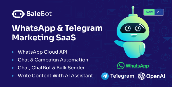 SaleBot v4.1.0 - WhatsApp And Telegram Marketing SaaS - ChatBot & Bulk Sender SaleBot v4.1.0 - WhatsApp And Telegram Marketing SaaS - ChatBot & Bulk Sender
