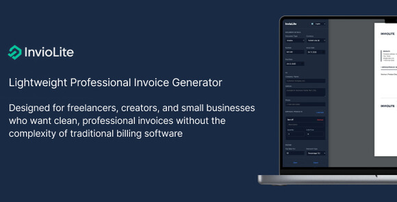 InvioLite v1.0 - Lightweight Professional Invoice Generator